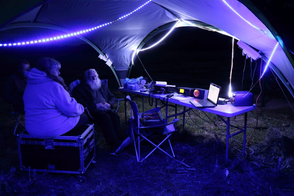 VHF Field Day 2019 G6COL/P Station. Dave, G6EWP and Mary, G6SWZ.